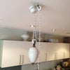 Vintage French Enamel and Porcelain Rise and Fall Pendant ceiling lights - Decorative Antiques UK  - 7