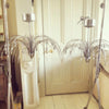Pair Mid Century Italian Chrome Chandeliers - Decorative Antiques UK  - 1