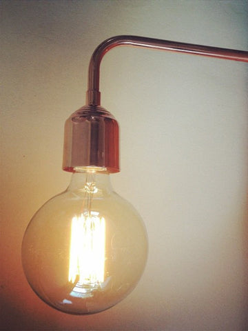 Pair Danish Copper Wall Lamps - Decorative Antiques UK - 1