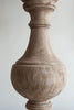 Stunning Pair Carved Wood Table Lamps with Linen Shades - Decorative Antiques UK  - 4