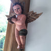 Vintage Wooden Handpainted Cherub Putti - Decorative Antiques UK - 2