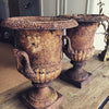 Pair Vintage Cast Iron Urns - Decorative Antiques UK  - 3