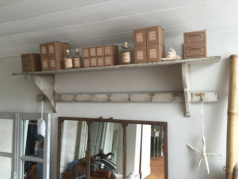 Large Vintage French Shelf with original hooks - Decorative Antiques UK  - 1