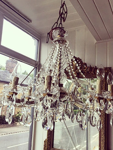 Stunning Pair Vintage 8 Arm Marie Therese Chandeliers - Decorative Antiques UK - 1