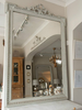 Painted Antique French Bow topped Rectangular Mirror - Decorative Antiques UK  - 1