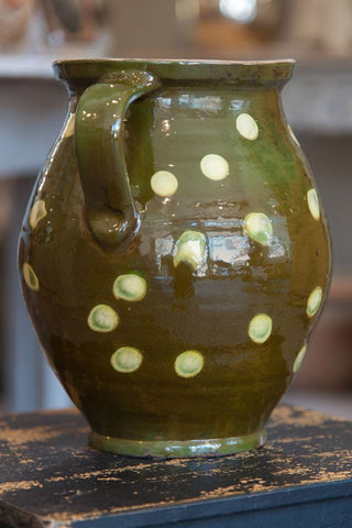 Vintage Hungarian Glazed Spotted Jug - Decorative Antiques UK - 1