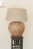 Pair of Large Terracotta Table Lamps with Linen Shades - Decorative Antiques UK  - 1