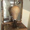 Vintage Cloth Covered Milliner's Wig Head on Original Stand - Decorative Antiques UK  - 3