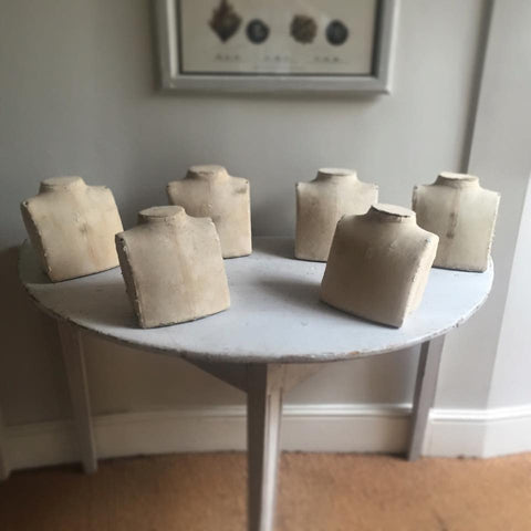 Vintage Cloth covered Mannequin jewellery busts - Decorative Antiques UK - 1