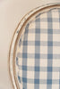 Pair Vintage French Dining chairs with blue and white checked upholstery - Decorative Antiques UK  - 5