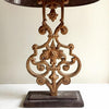 Beautiful Pair Decorative Iron Table Lamps with Grey Linen Shades - Decorative Antiques UK  - 2