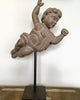 19th Century Hard Carved Italian Wooden Cherub on steel stand - Decorative Antiques UK  - 1