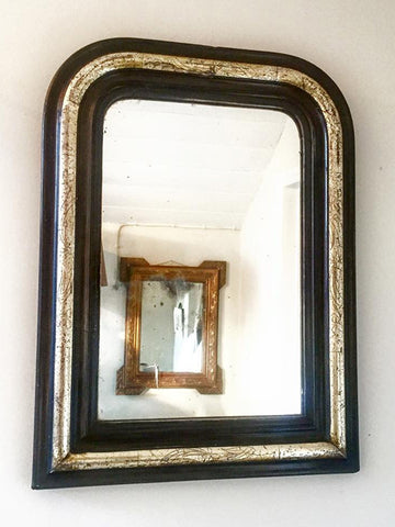 Antique French Louis Philippe Arch Mirror with Silver Gilt - Decorative Antiques UK  - 1