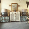 Pair Huge Terracotta Jar Table Lamps with Linen lampshades - Decorative Antiques UK  - 4