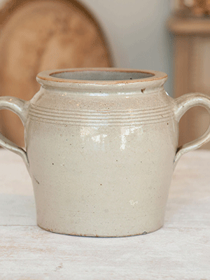 Small Vintage French Confit Pot with ears - Decorative Antiques UK - 1