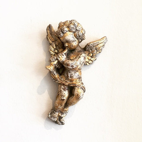 Vintage French Resin based Gilt Cherub 14cm - Decorative Antiques UK - 1