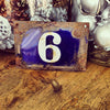 Original Vintage French Enamel Blue Number Plaque - Decorative Antiques UK  - 1