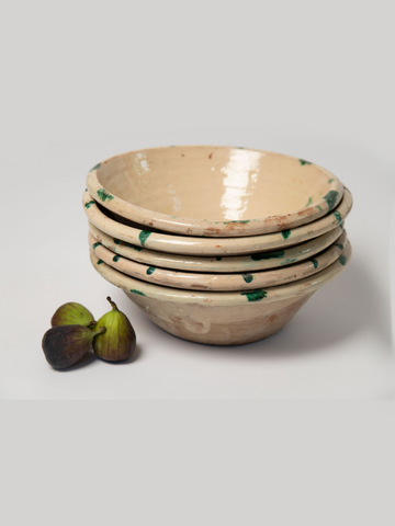 Collection antique Southern Italian earthenware bowls