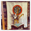 Antique French Altar Frontal Silk Painted Banner with Gold trim - Decorative Antiques UK  - 2
