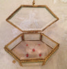Antique French Bevelled Glass and Gilded Brass Hexagonal Trinket box - Decorative Antiques UK  - 4