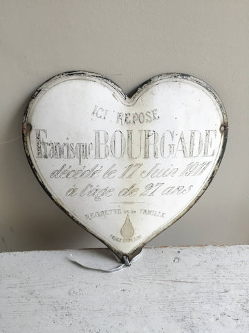 Pair Vintage French Enamel Memorial Plaques - Decorative Antiques UK  - 1