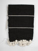 TASSEL POM POM BLANKET, BLACK