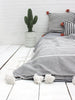 TASSEL POM POM BLANKET, GREY