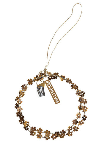 Walther & Co Brass coloured flower wreath 12cm