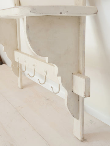 Antique French Game Shelf handpainted in Cream