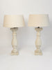 Beautiful Wooden Balustrade Style table lamps with linen shades