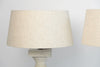 Beautiful Wooden Balustrade Style table lamps with linen shades
