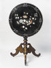 Antique French Ebonised Tilt top table with mother of pearl inlay