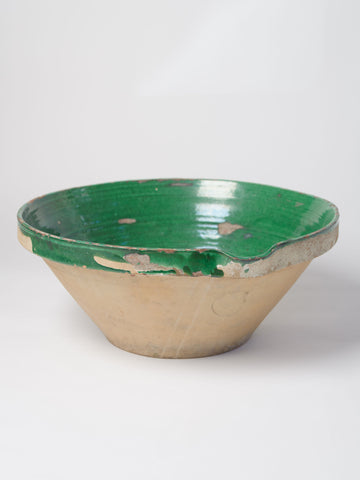 Antique 19th Century French Tian Bowl Green Glaze