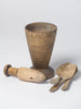 Antique 18th Century Swedish wooden mortar and pestle