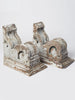 Pair large antique 18th Century wooden corbels with original paint