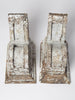 Pair large antique 18th Century wooden corbels with original paint