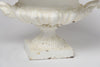 Pair Antique French Cast Iron White Urns with handles