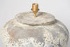 Beautiful large Barnacled textured jar lamps with natural linen shades