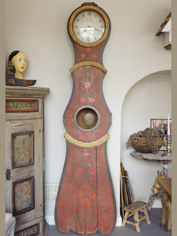 Antique 18th Century Baroque Swedish Mora Clock