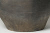 Large Black Grey Pottery Lamp with natural linen shade