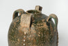 Antique French Walnut Oil pot with original green glaze