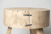 Bleached rustic chinese elm cutting block table