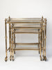 Mid Century Brass and Glass Nesting drinks trolleys