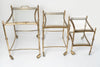 Mid Century Brass and Glass Nesting drinks trolleys