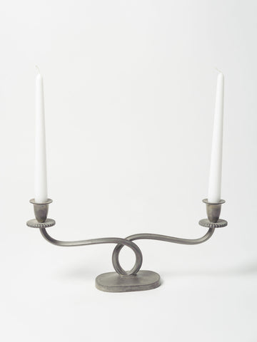 Art Deco Danish Pewter 2 arm Candelabra