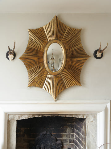 Amazing Large Gilt Sunburst Mirror