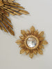 Rare Tiny French Wood Gilt Sunburst Mirror