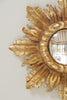Rare Tiny French Wood Gilt Sunburst Mirror