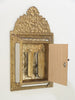 20TH CENTURY BRASS HALL CUSHION MIRROR CABINET