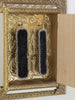 20TH CENTURY BRASS HALL CUSHION MIRROR CABINET